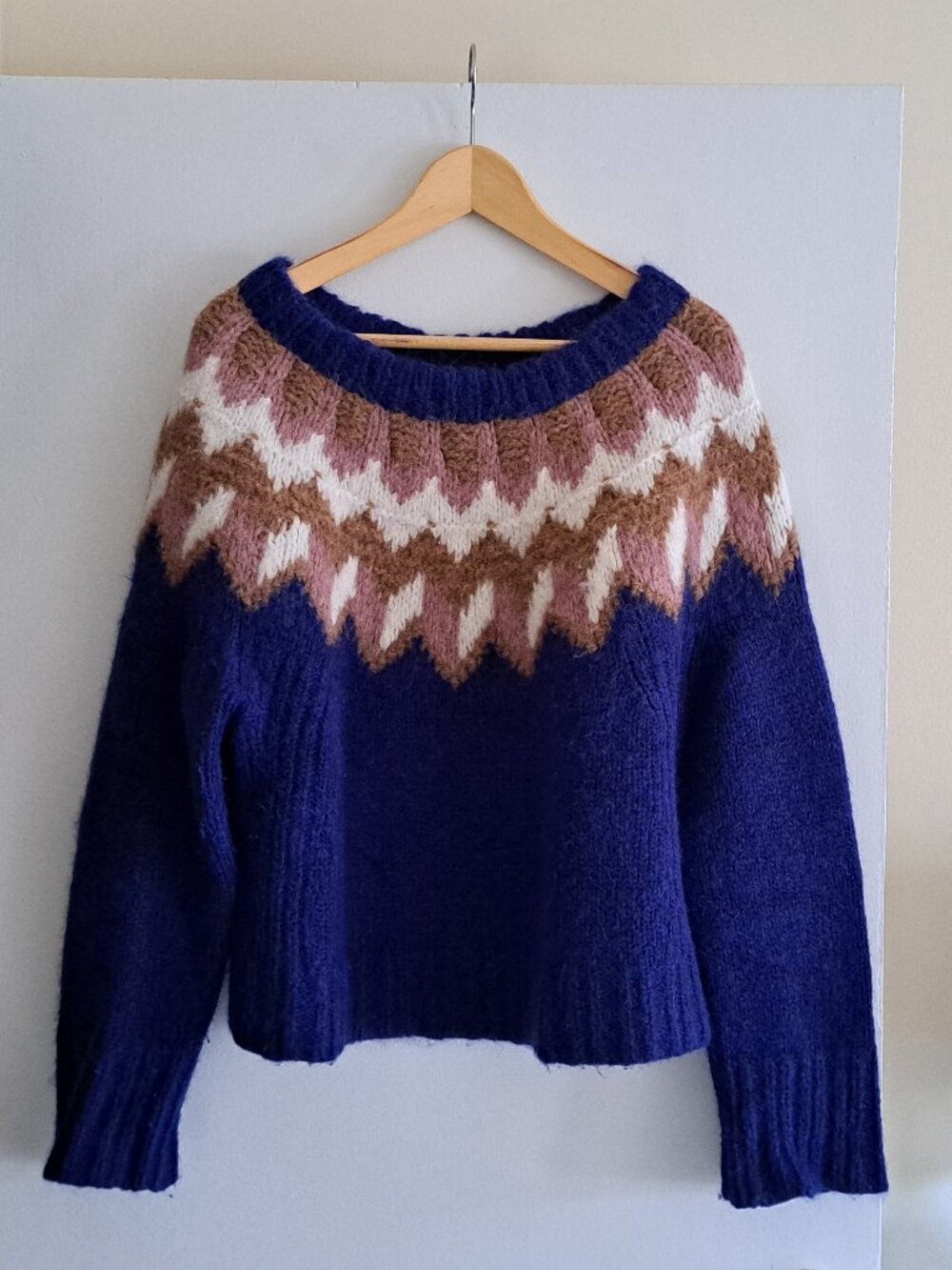 J CREW Collection Fair Isle Sweater, alpaca wool blend, sz M